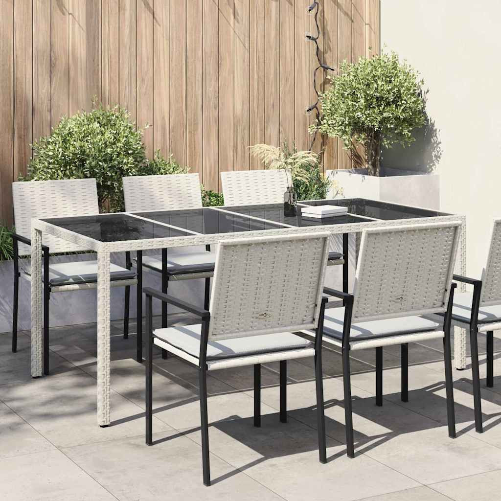 vidaXL Gartentisch Weiß Poly-Rattan