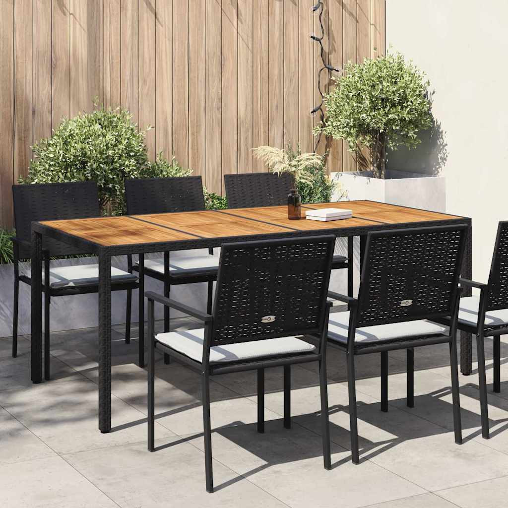 vidaXL Gartentisch Schwarz 190 x 90 x 75 cm Poly-Rattan