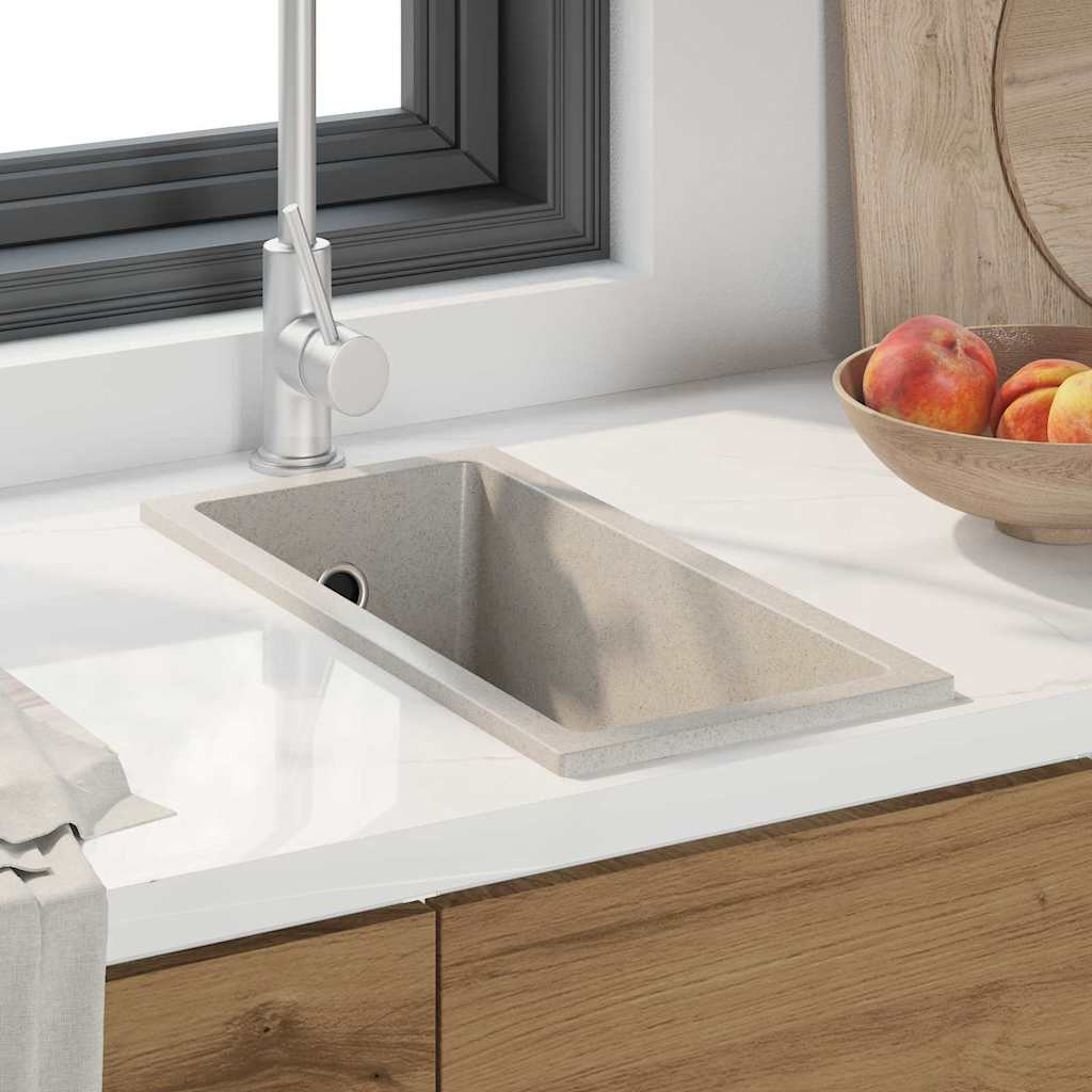 vidaXL Küchenspüle Beige 21 x 44 x 14 cm Granit