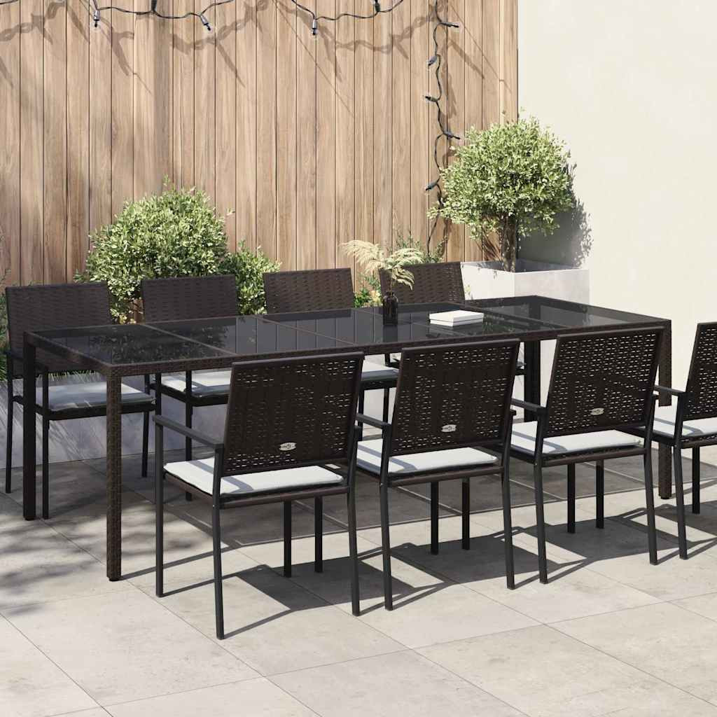 vidaXL Gartentisch Braun Poly-Rattan