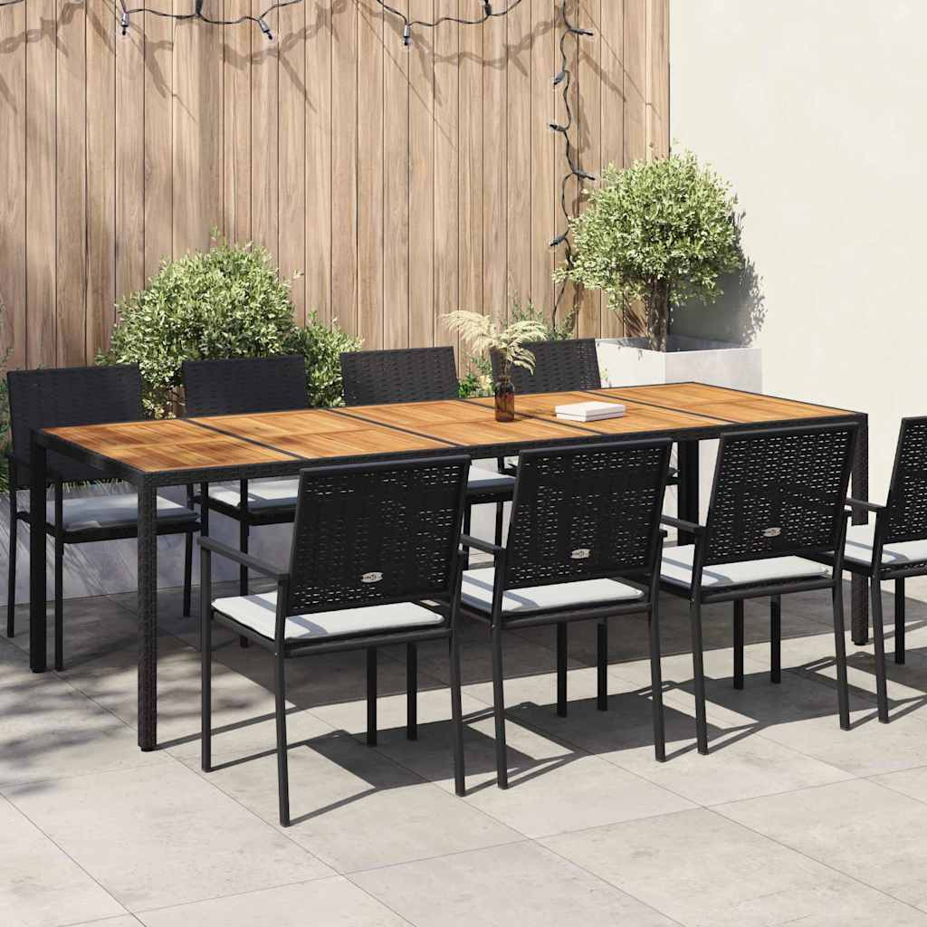 vidaXL Gartentisch Schwarz Poly-Rattan