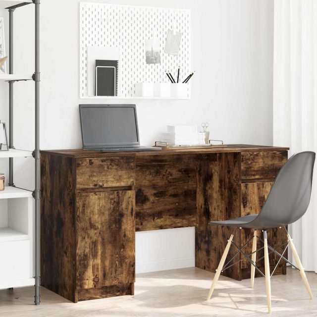 vidaXL Schreibtisch Räuchereiche 140 x 49 x 76 cm Holzwerkstoff