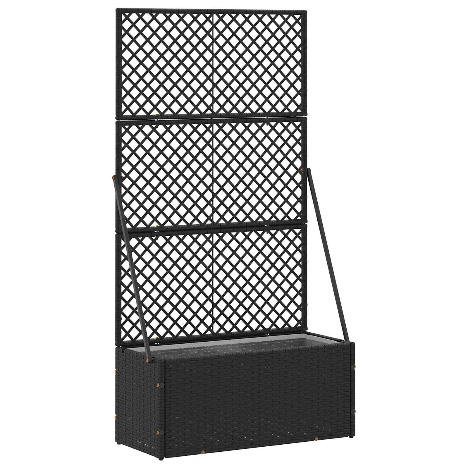 vidaXL Garten-Spalier-Pflanzer Schwarz 70 x 30 x 135 cm Metall