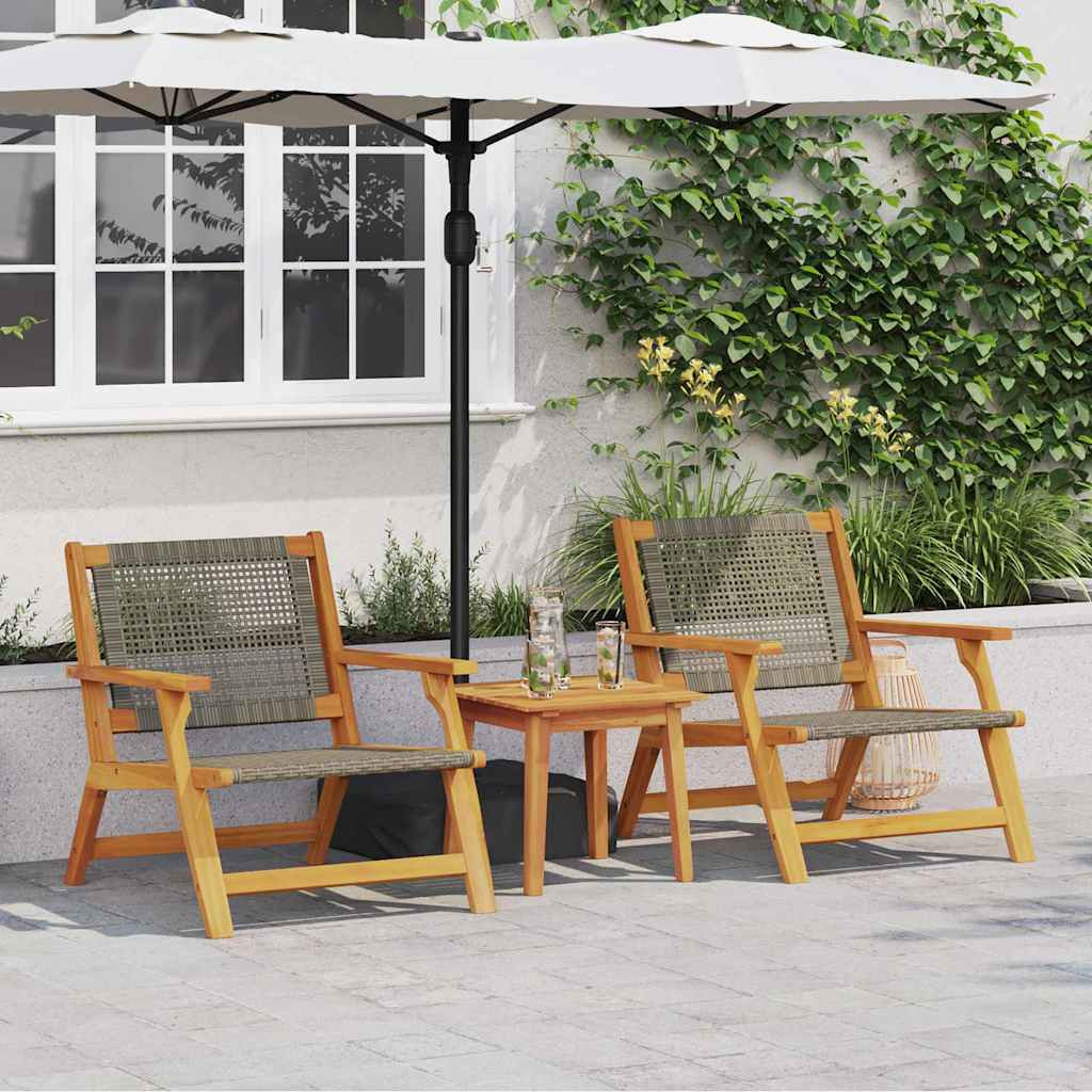 vidaXL gartenmöbel 2 pcs Grau 67 x 78 x 73 cm Massivholz Akazie