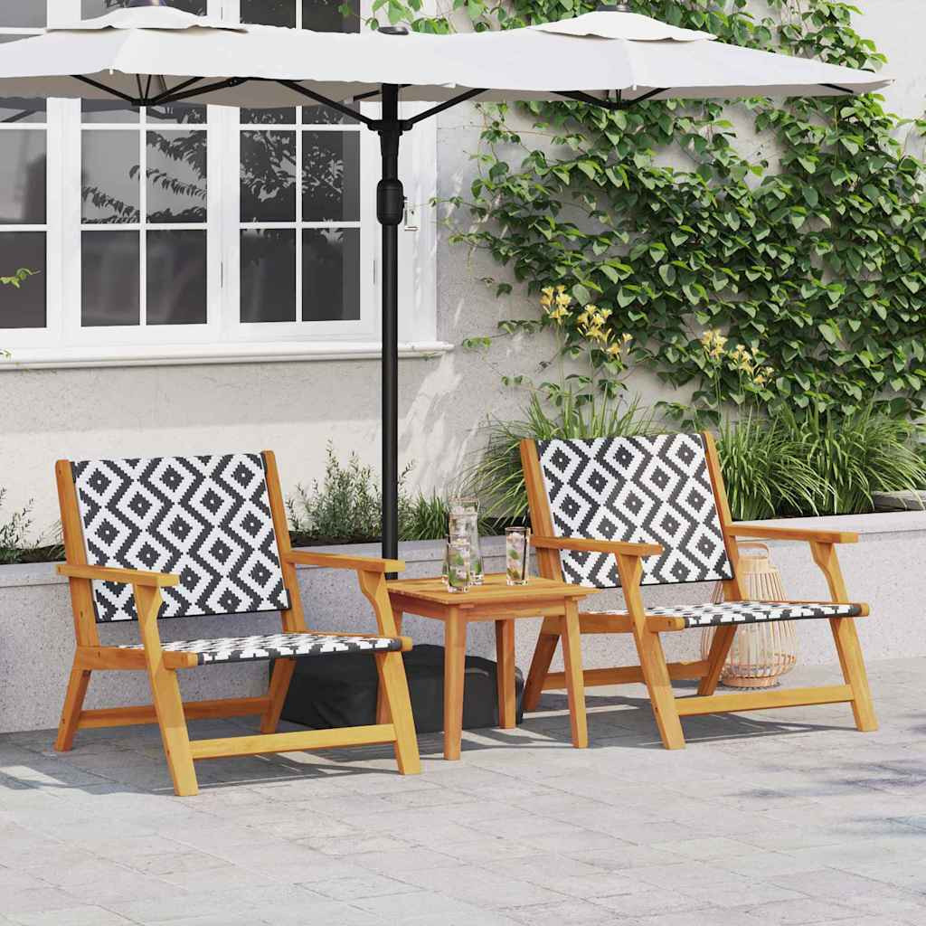 vidaXL Garten-Entspannungsstuhl 2 pcs Schwarz und Weiß