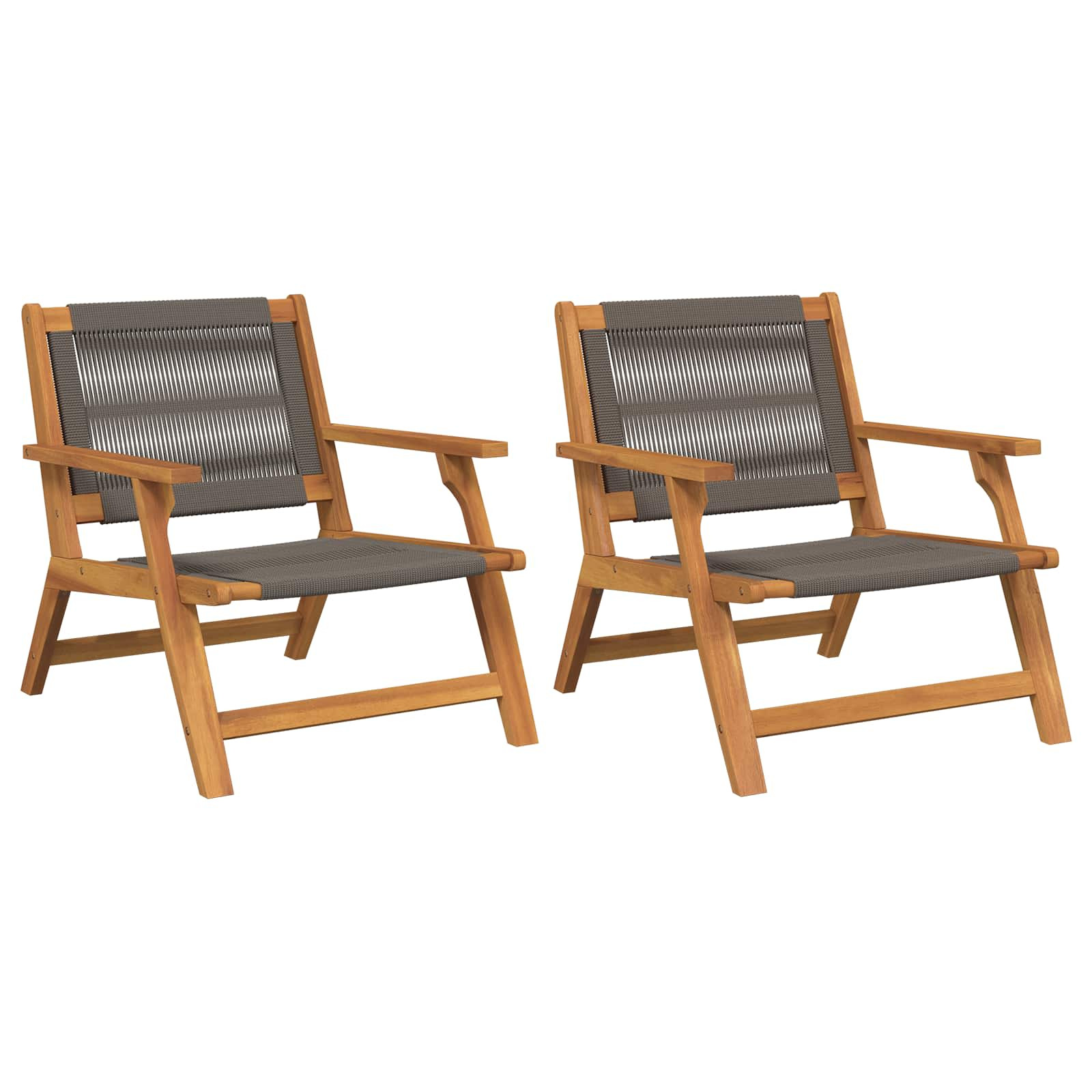vidaXL Garten-Entspannungsstuhl 2 pcs Grau Massivholz Akazie