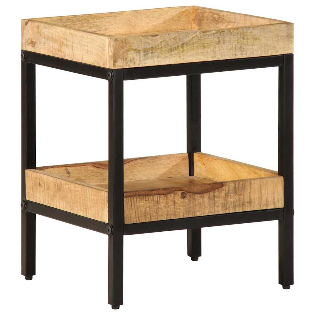 vidaXL Beistelltisch mit Regal Braun 35 x 35 x 45 cm Massivholz Mango