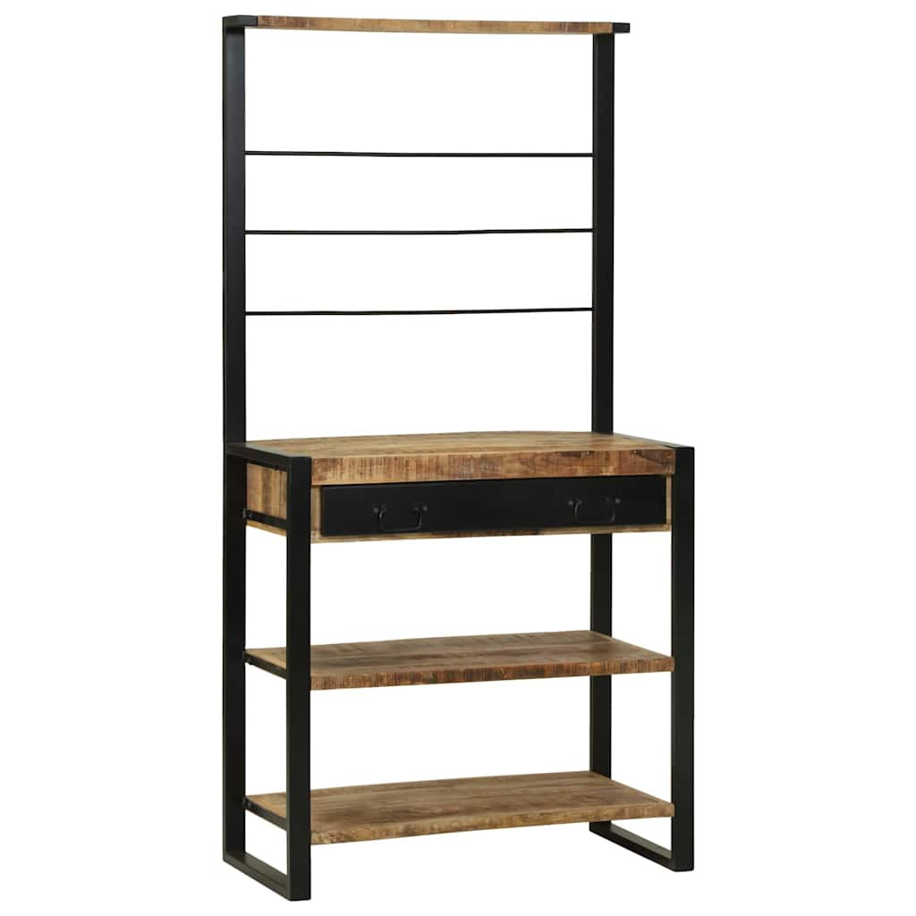 vidaXL Küchenregal Braun und Schwarz 80 x 40 x 160 cm Massivholz Mango