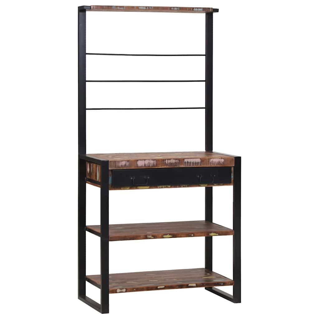 vidaXL Küchenregal Mehrfarbig und Schwarz 80 x 40 x 160 cm