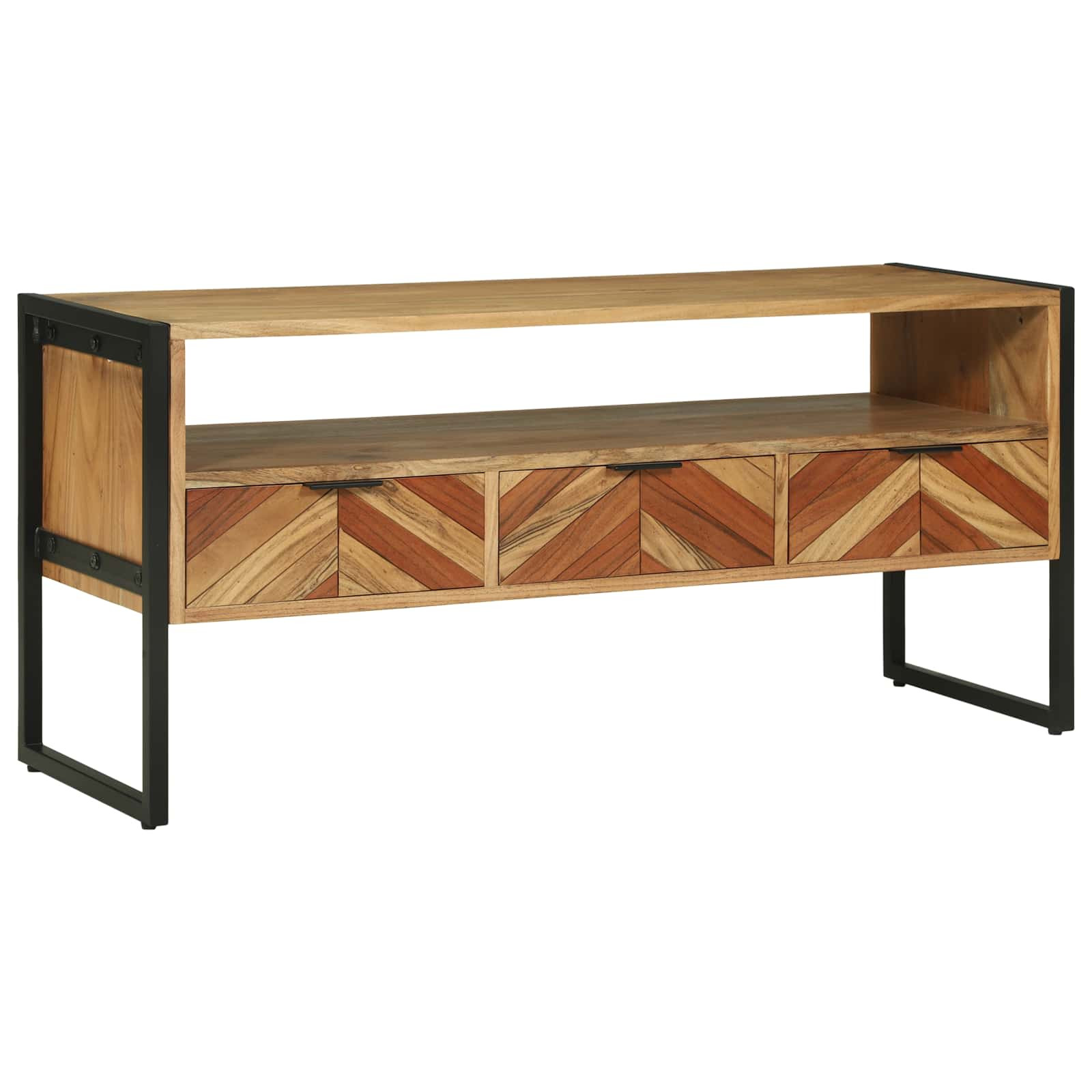 vidaXL TV-Schränk Braun 100 x 35 x 50 cm Massivholz Akazie