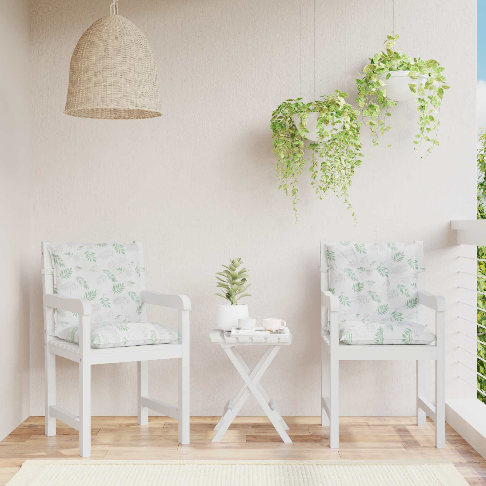 vidaXL Outdoor-Kissen 2 pcs Feines Blattmuster 100 x 50 x 7 cm