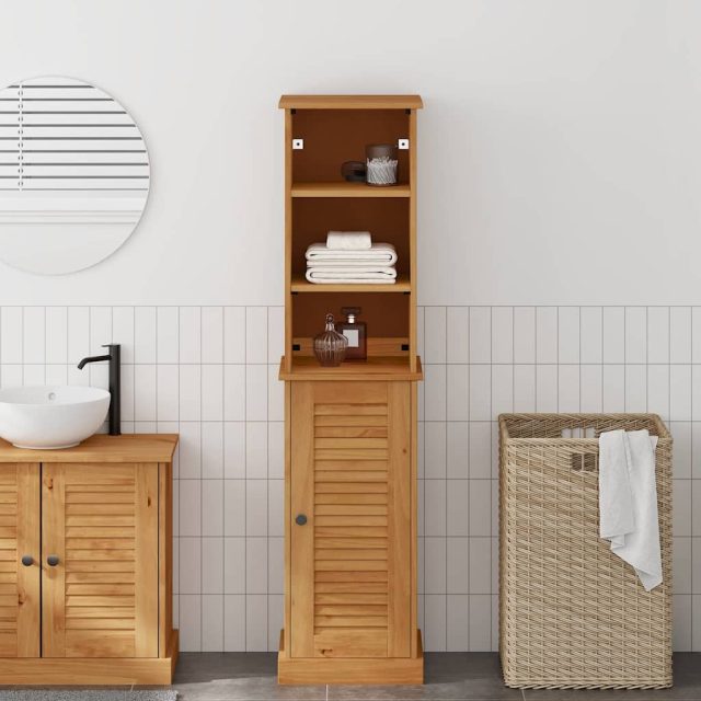 vidaXL Badezimmermöbel-Set mit Regal VIGO 2 pcs Braun und Honigbraun
