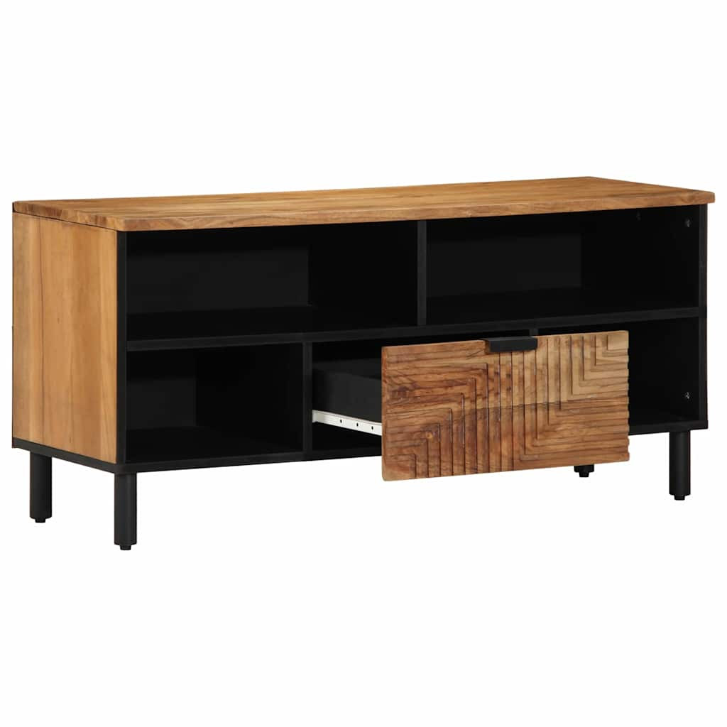 vidaXL TV-Schränk mit Regal Braun 100 x 33 x 46 cm Massivholz Mango