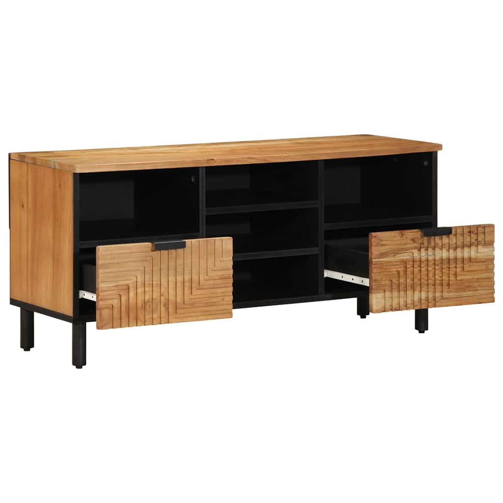 vidaXL TV-Schränk mit Regal Braun 100 x 33,5 x 46 cm Massivholz Mango