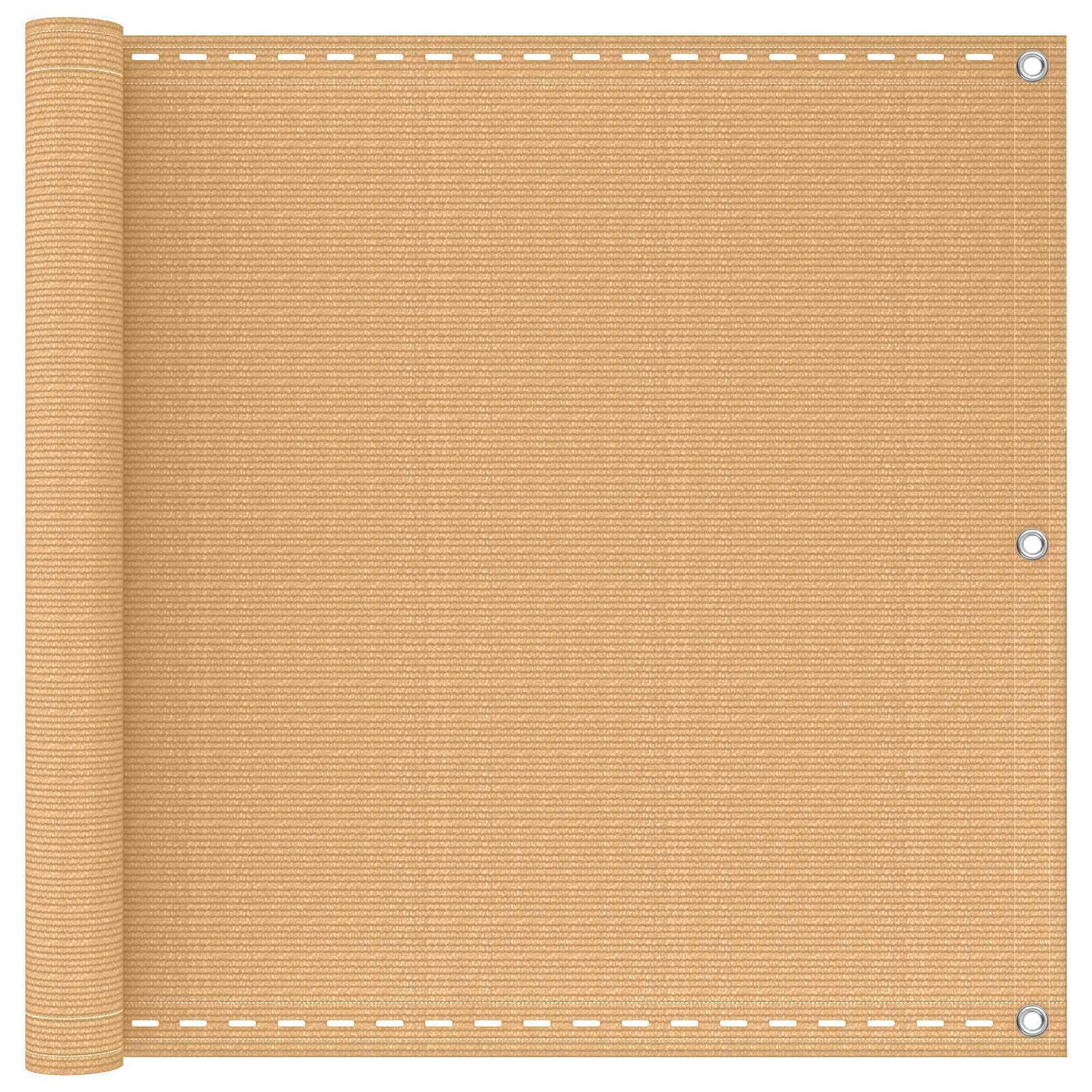 vidaXL Balkonsichtschutz Sand 75 x 1200 cm HDPE und Aluminium