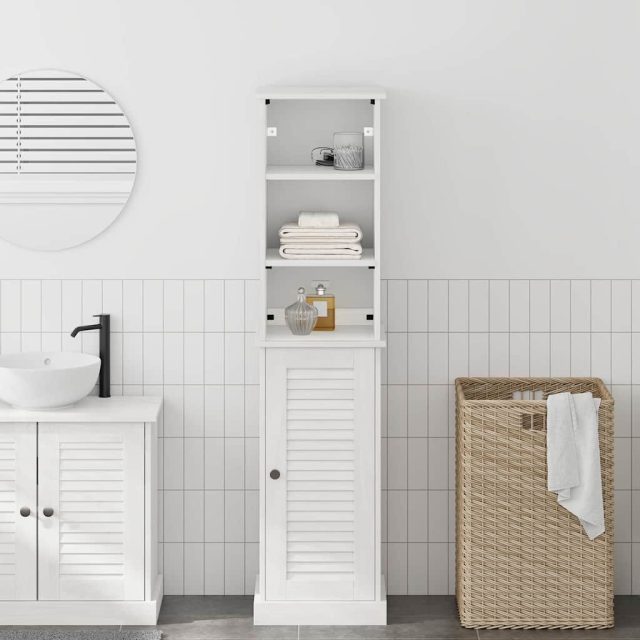 vidaXL Badezimmermöbel-Set mit Regal VIGO 2 pcs Weiß und Antikweiß