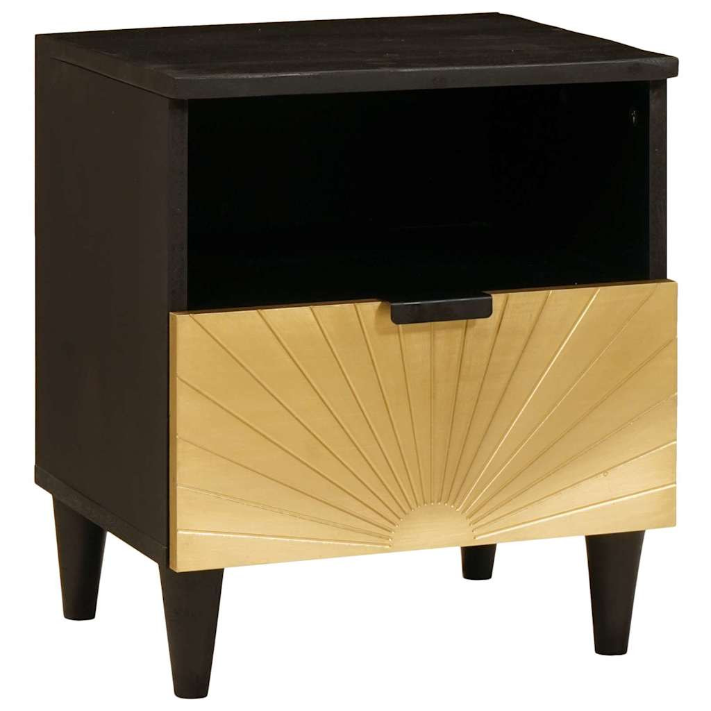 vidaXL Nachttisch Schwarz und Gold 40 x 33 x 46 cm Holzwerkstoff