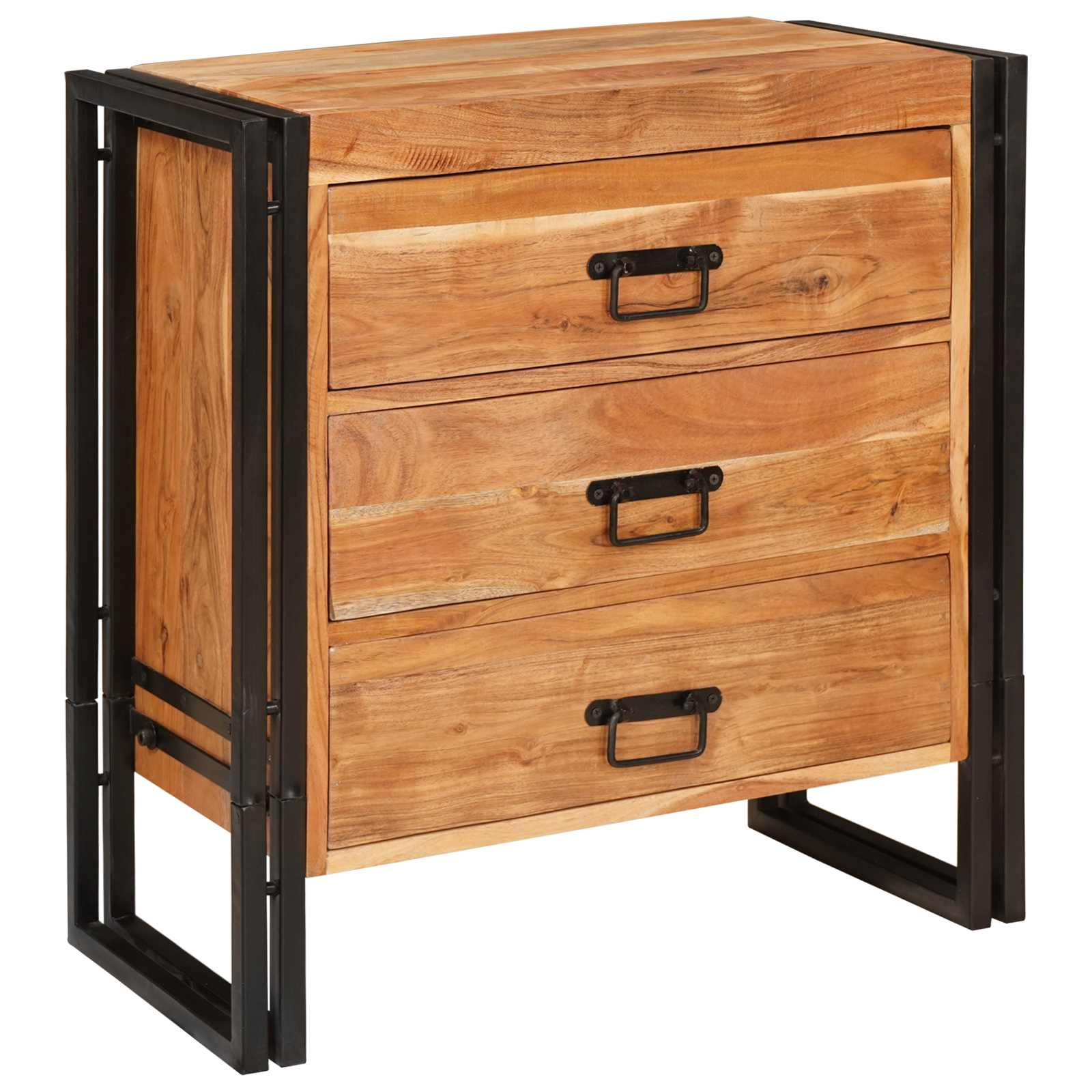 vidaXL Sideboard Braun 66 x 33 x 70 cm Massivholz Akazie