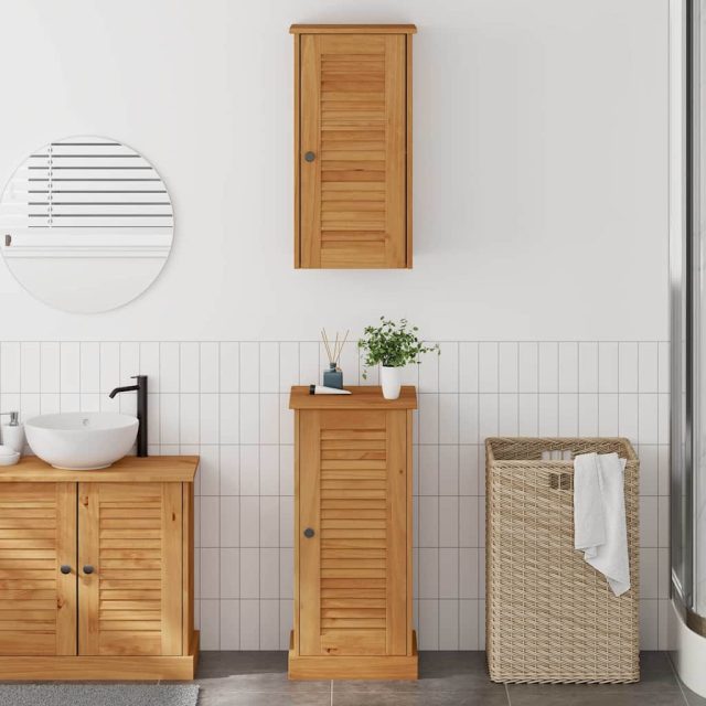 vidaXL Badezimmermöbel-Set mit Regal VIGO 2 pcs Braun und Honigbraun