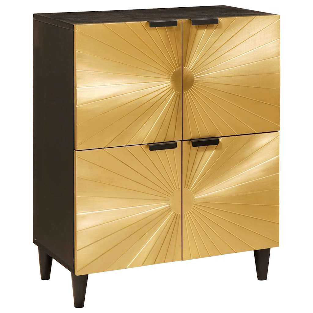 vidaXL Seitenschrank mit Speicher Schwarz und Gold 60 x 33,5 x 75 cm