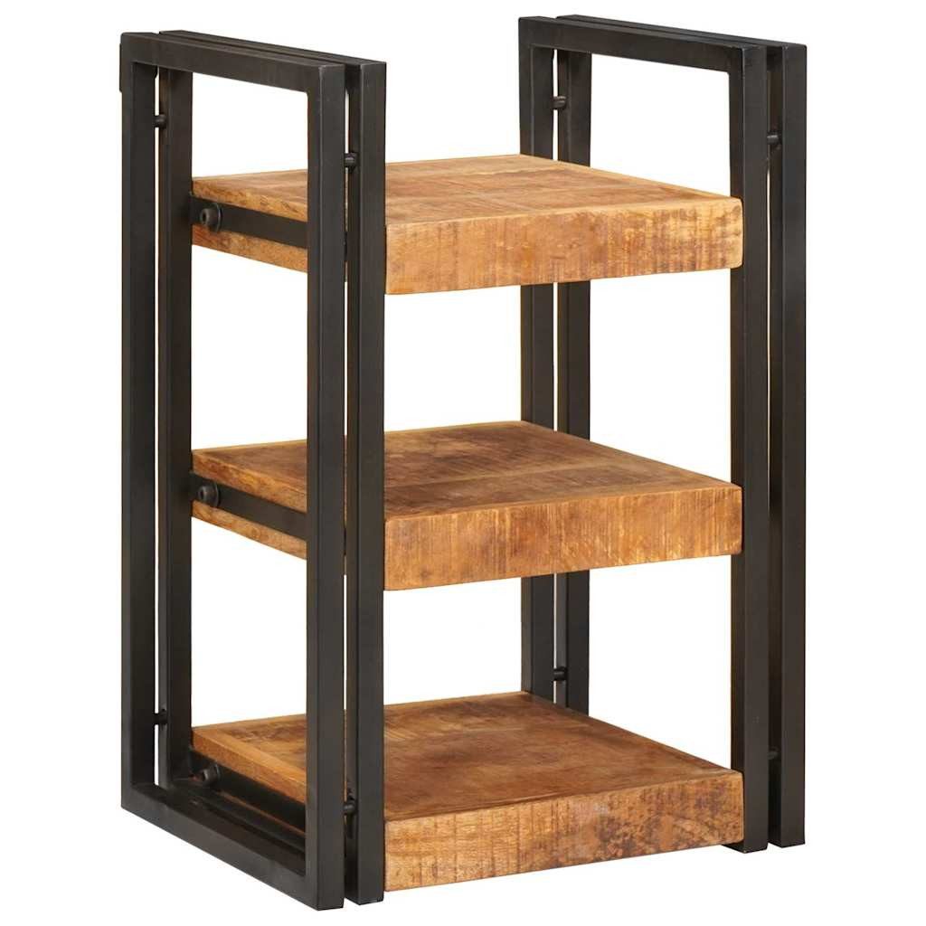 vidaXL Nachttisch Braun und Schwarz 38 x 33 x 58 cm Massivholz Mango