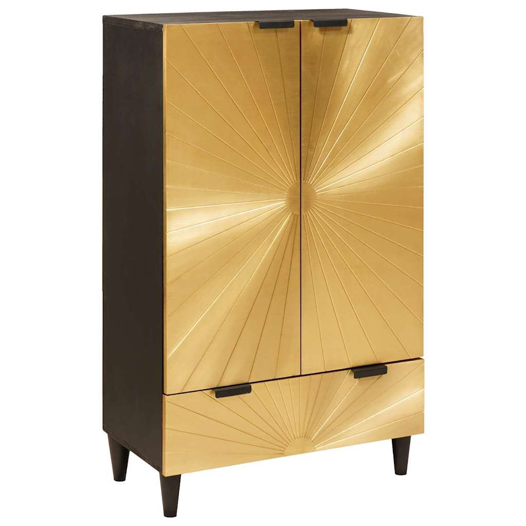 vidaXL Seitenschrank mit Speicher Schwarz und Gold 60 x 33,5 x 100 cm