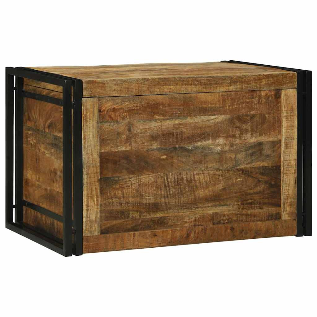 vidaXL Aufbewahrungsbox mit Speicher 80 x 50 x 50 cm Raues Mangoholz