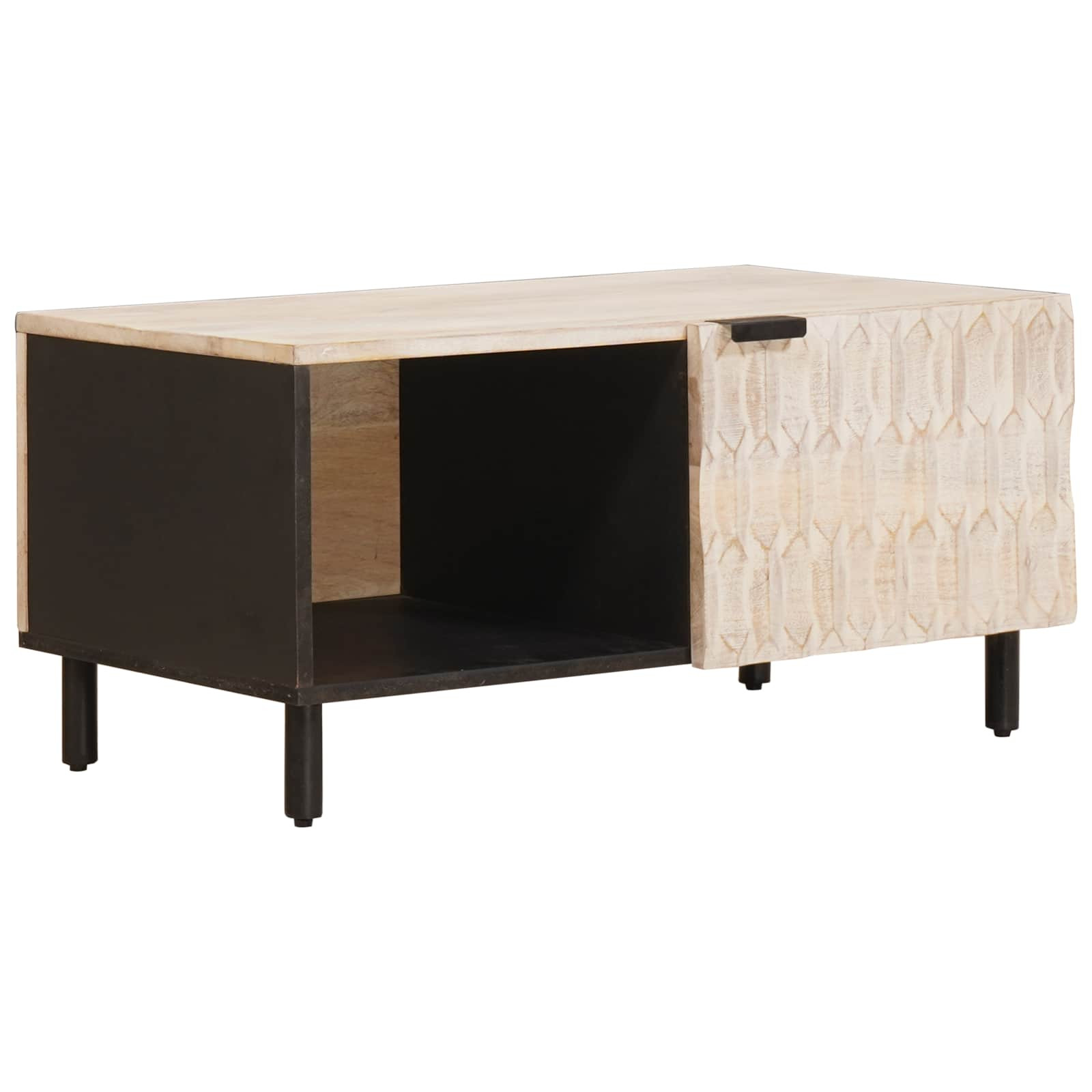 vidaXL Couchtisch Weiß 80 x 50 x 40 cm Massivholz Mango