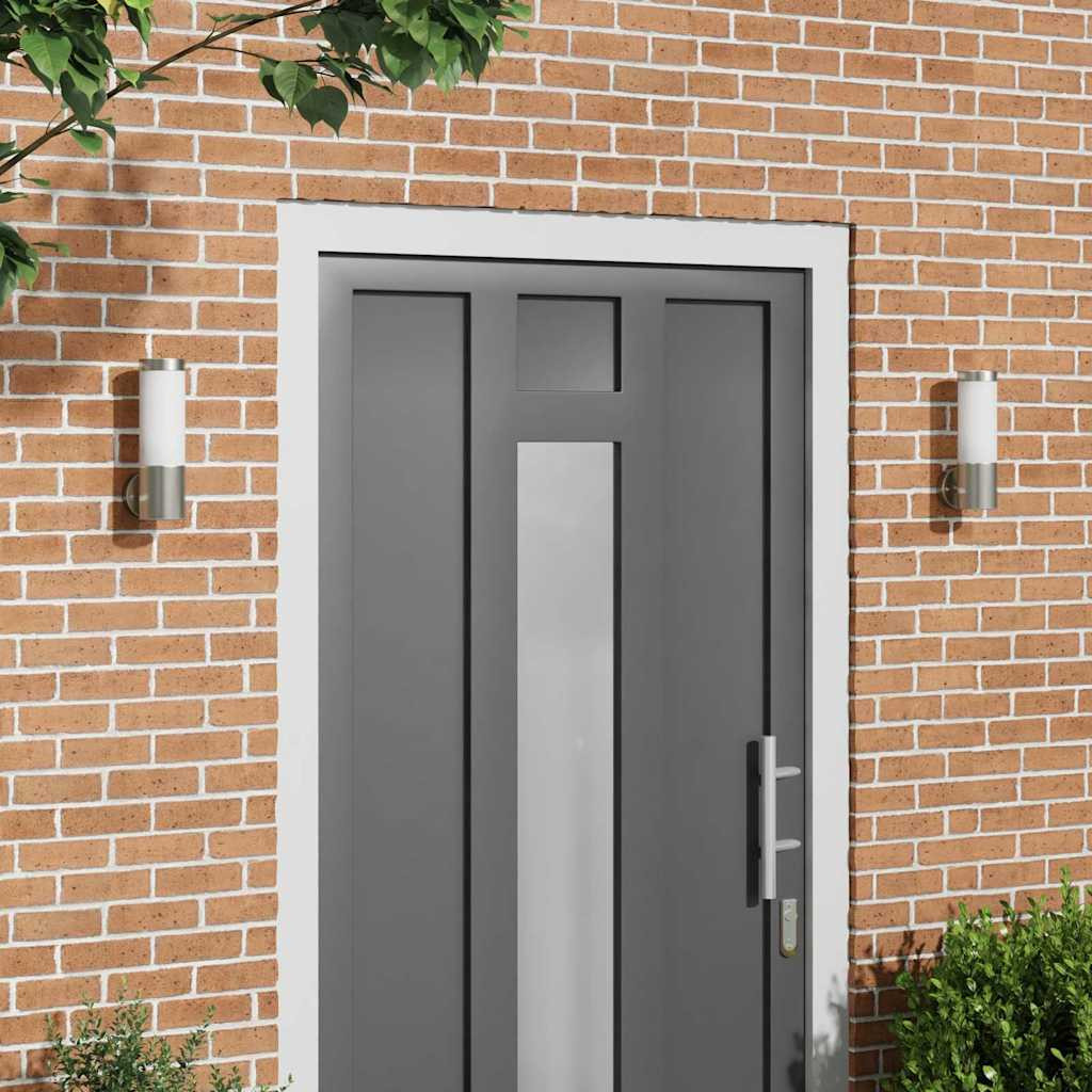 vidaXL Außenwandleuchte 2 pcs Silber 12 x 8,5 x 27 cm