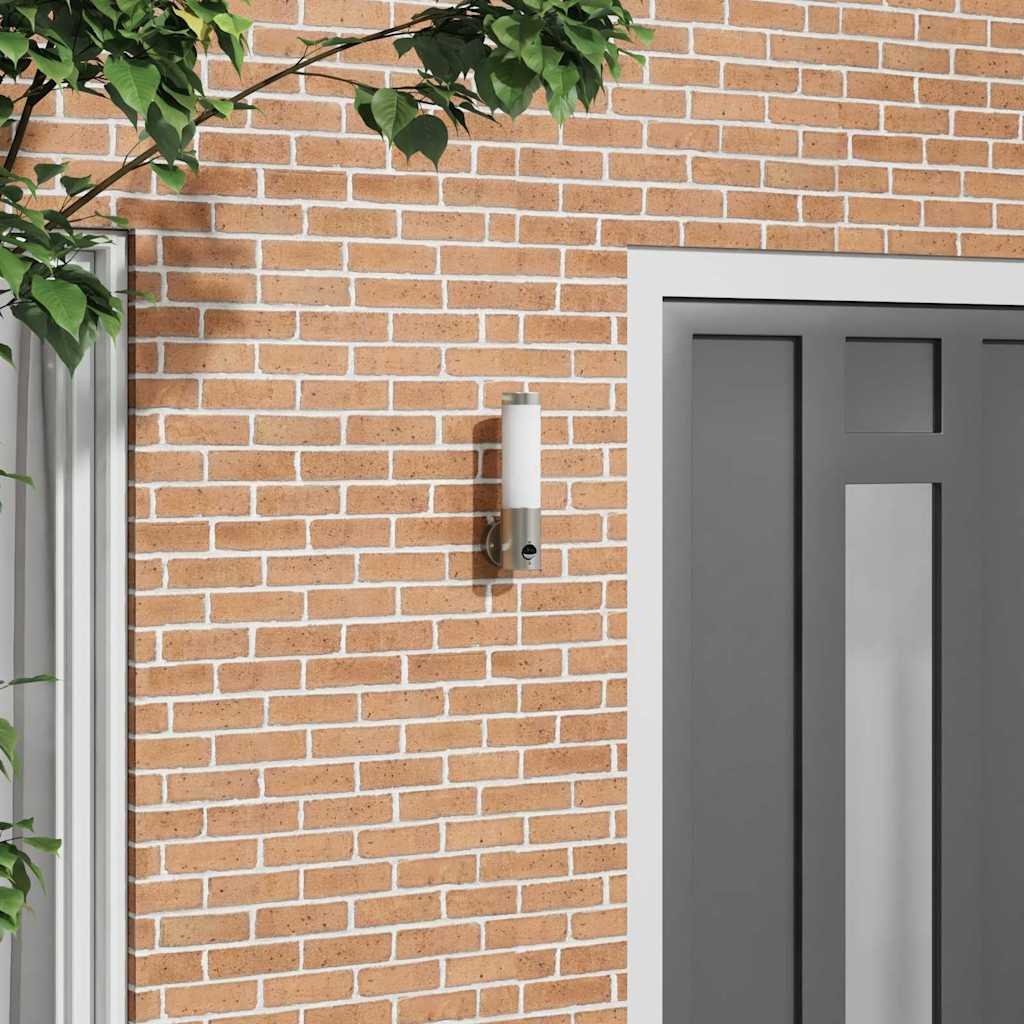 vidaXL Außenwandleuchte Silber 12 x 8,5 x 29 cm Edelstahl und Plastik