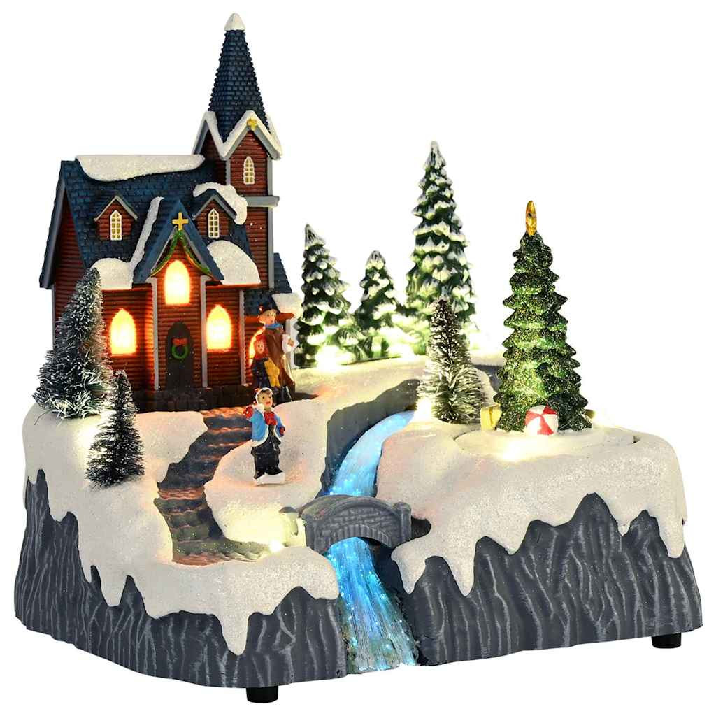 vidaXL Weihnachtsdorf Dekoration Mehrfarbig 20,5 x 17 x 21 cm