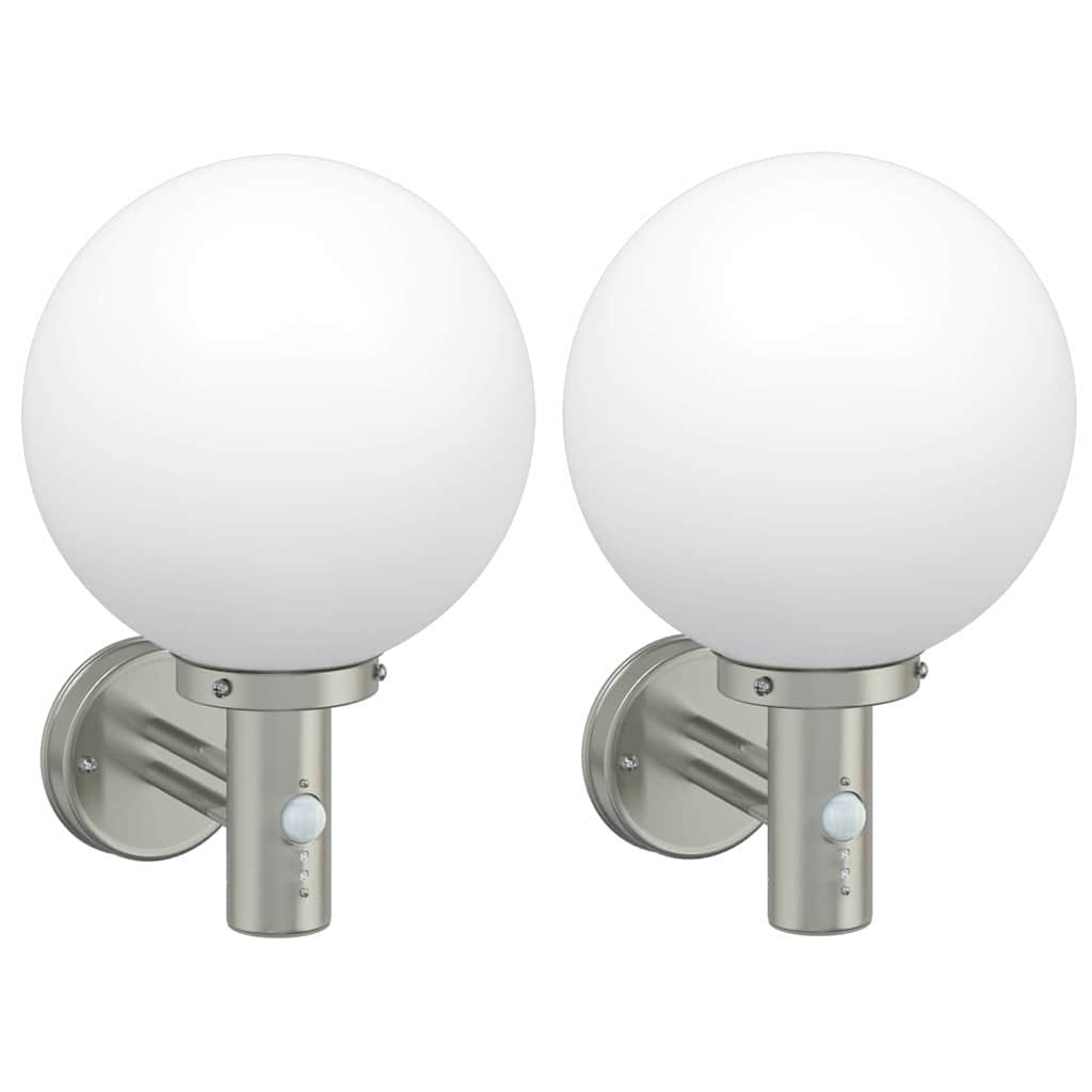 vidaXL Außenwandleuchte 2 pcs Silber 28 x 25 x 38 cm