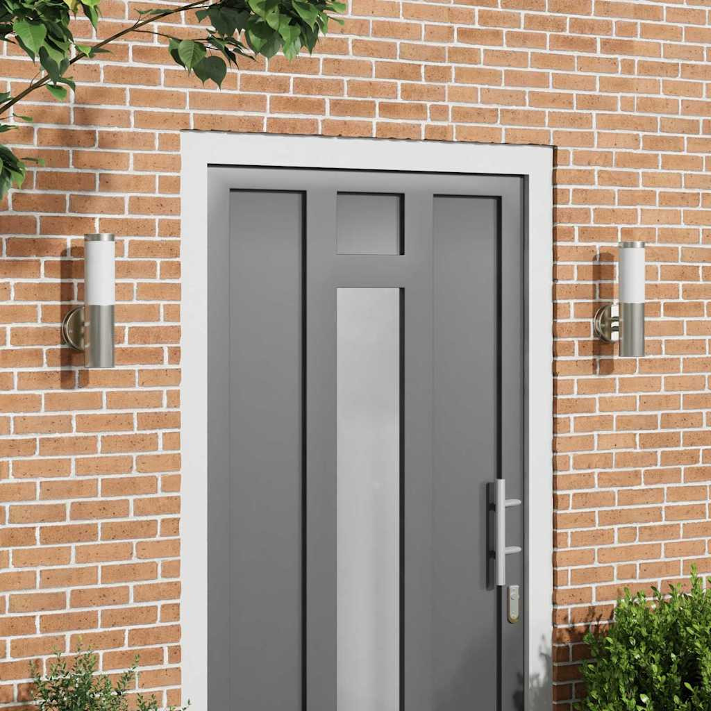 vidaXL Außenwandleuchte 2 pcs Silber 15 x 7,5 x 33 cm