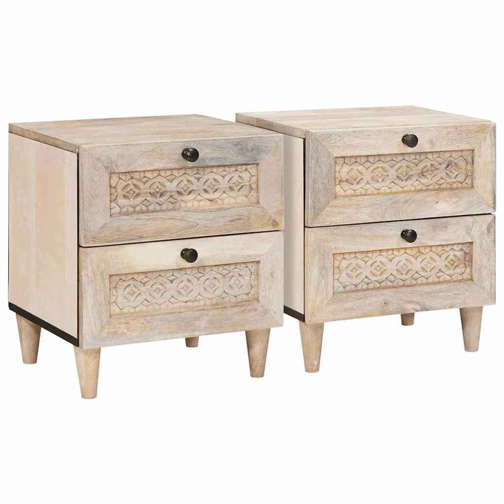 vidaXL Nachttisch 2 pcs Weiß 40 x 33 x 46 cm Holzwerkstoff