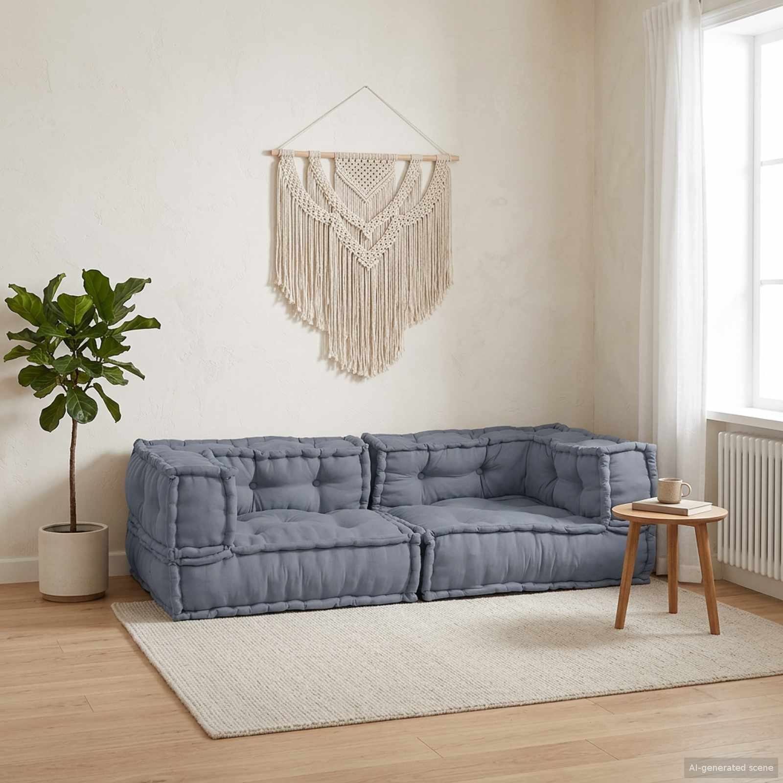vidaXL Modulare Sofagarnitur 3 pcs Grau 140 x 70 x 36 cm Stoff