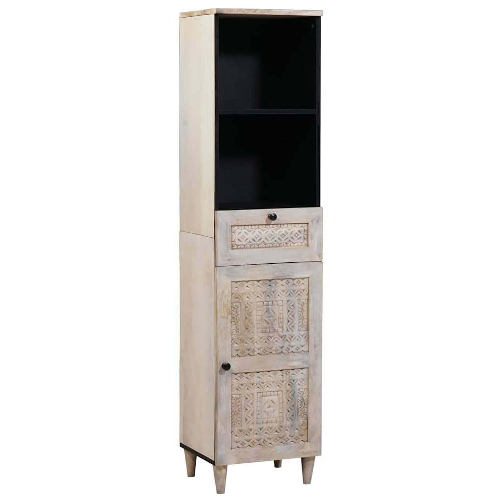 vidaXL Badezimmerschrank mit Regal Weiß 38 x 33 x 160 cm Holzwerkstoff
