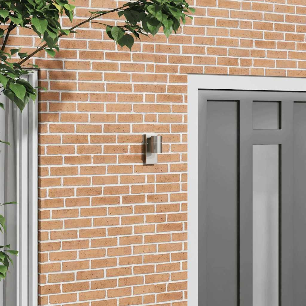 vidaXL Außenwandleuchte Silber 6,5 x 10,5 x 16 cm Edelstahl und Glas