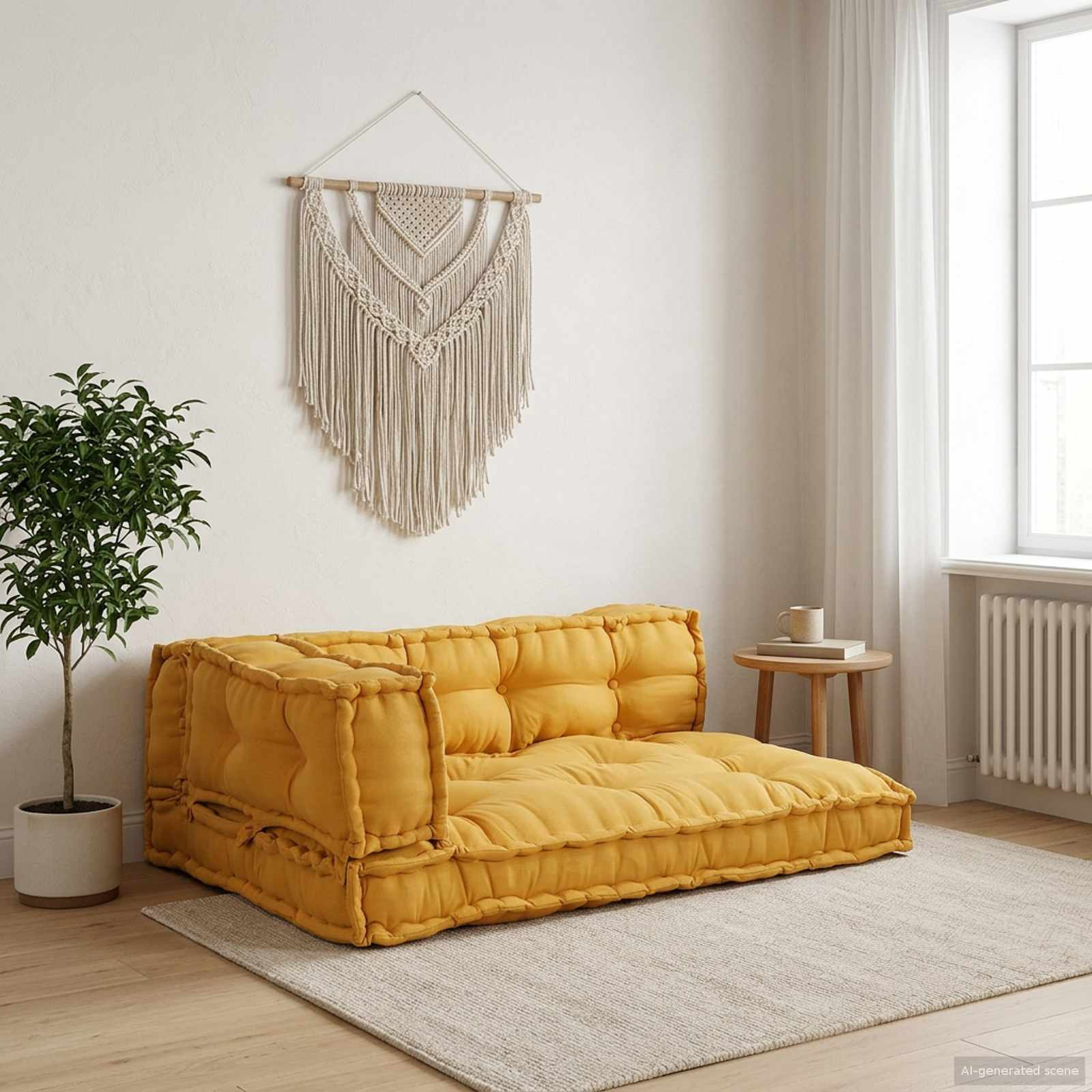 vidaXL Pallet Sofa Kissen 3 pcs Gelb 120 x 80 x 38 cm Stoff