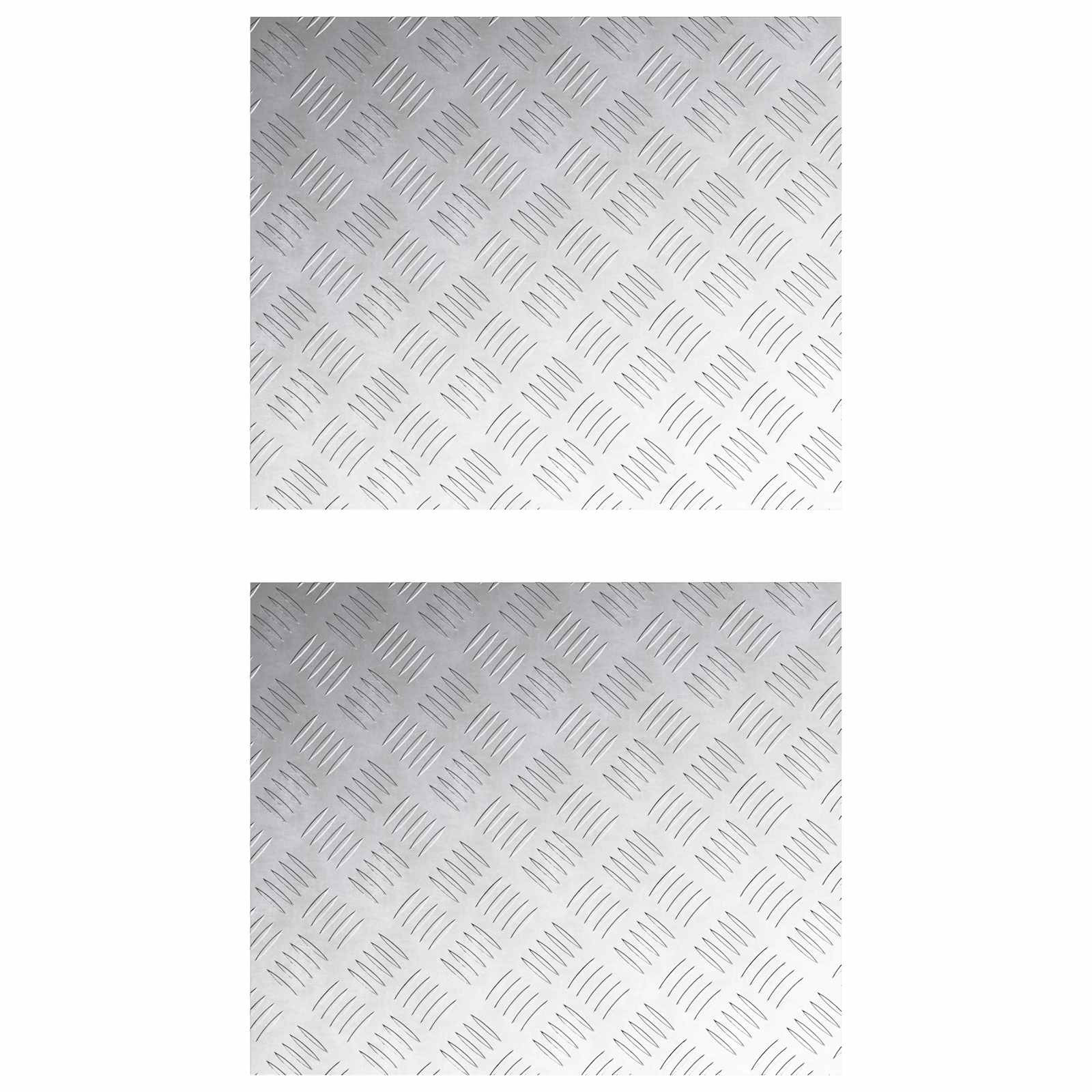 vidaXL Treppe Tritt Rechtwinklig 2 pcs Silber 60 x 50 cm Aluminium