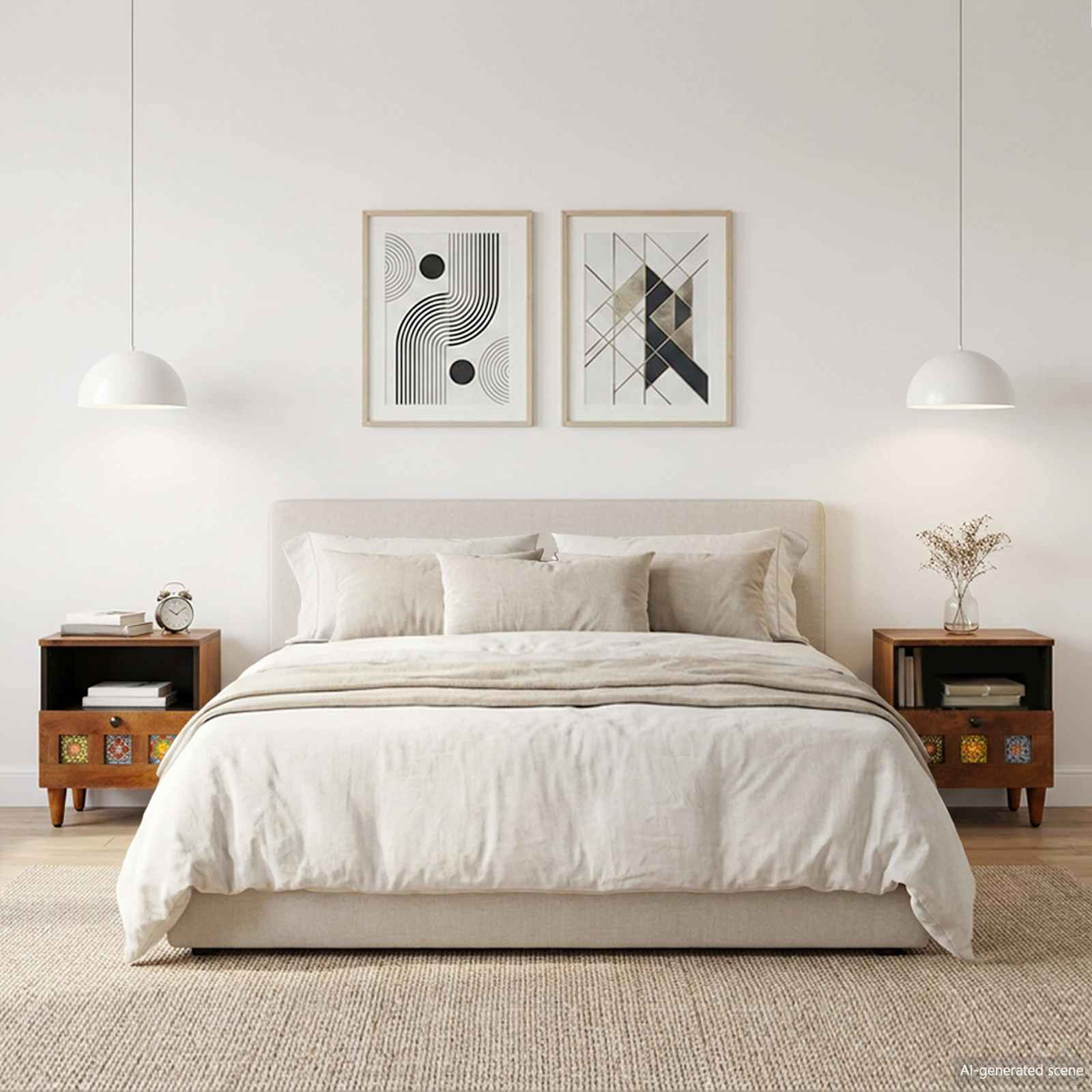 vidaXL Nachttisch 2 pcs Braun 40 x 33 x 46 cm Massivholz Mango