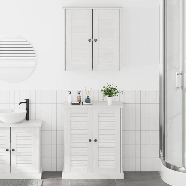vidaXL Badezimmermöbel-Set 2 pcs Weiß und Antikweiß 67,5 x 34 x 80 cm