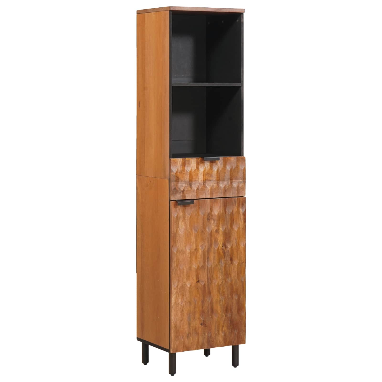 vidaXL Badezimmerschrank Braun 38 x 33 x 160 cm Massivholz Mango