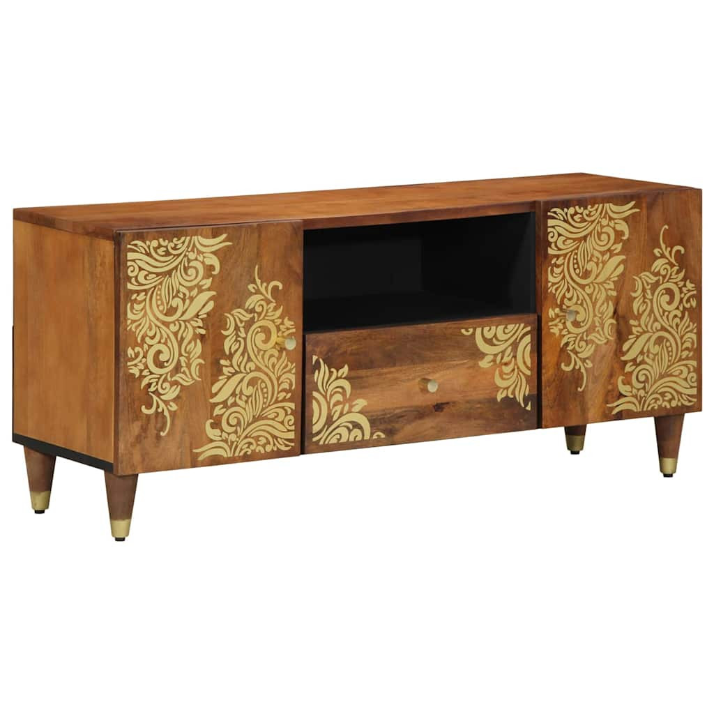 vidaXL TV-Schränk mit Tür Honigbraun 105 x 33 x 46 cm Massivholz Mango