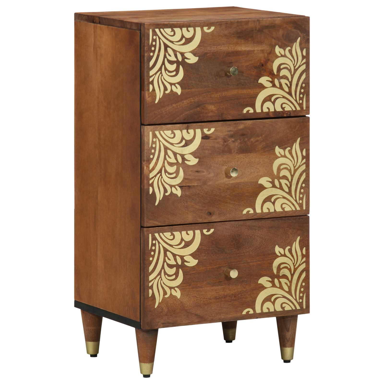 vidaXL Sideboard mit Schubladen Braun 40 x 33 x 75 cm Massivholz Mango