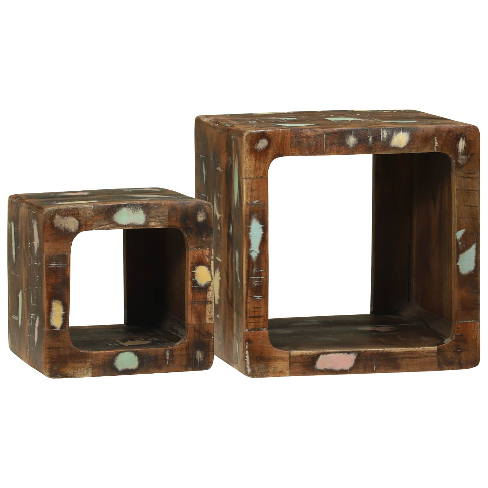 vidaXL TV-Einheiten 2 pcs Mehrfarbig Massives upgecyceltes Holz