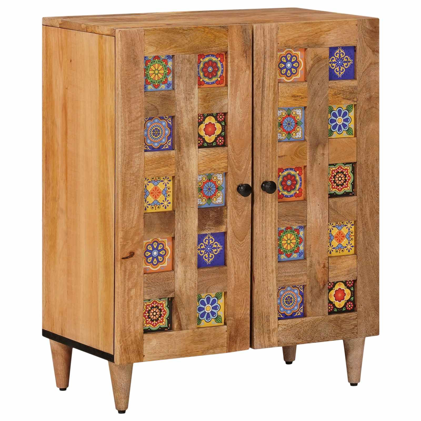 vidaXL Sideboard Natur 60 x 33 x 75 cm Massivholz Mango