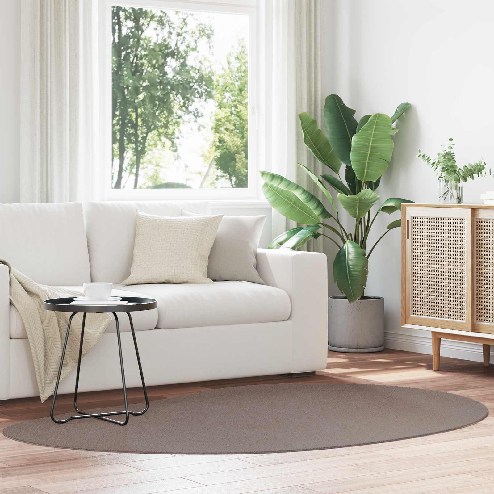 vidaXL Bereichsteppiche HUARTE Sand 140 x 200 cm Polyester