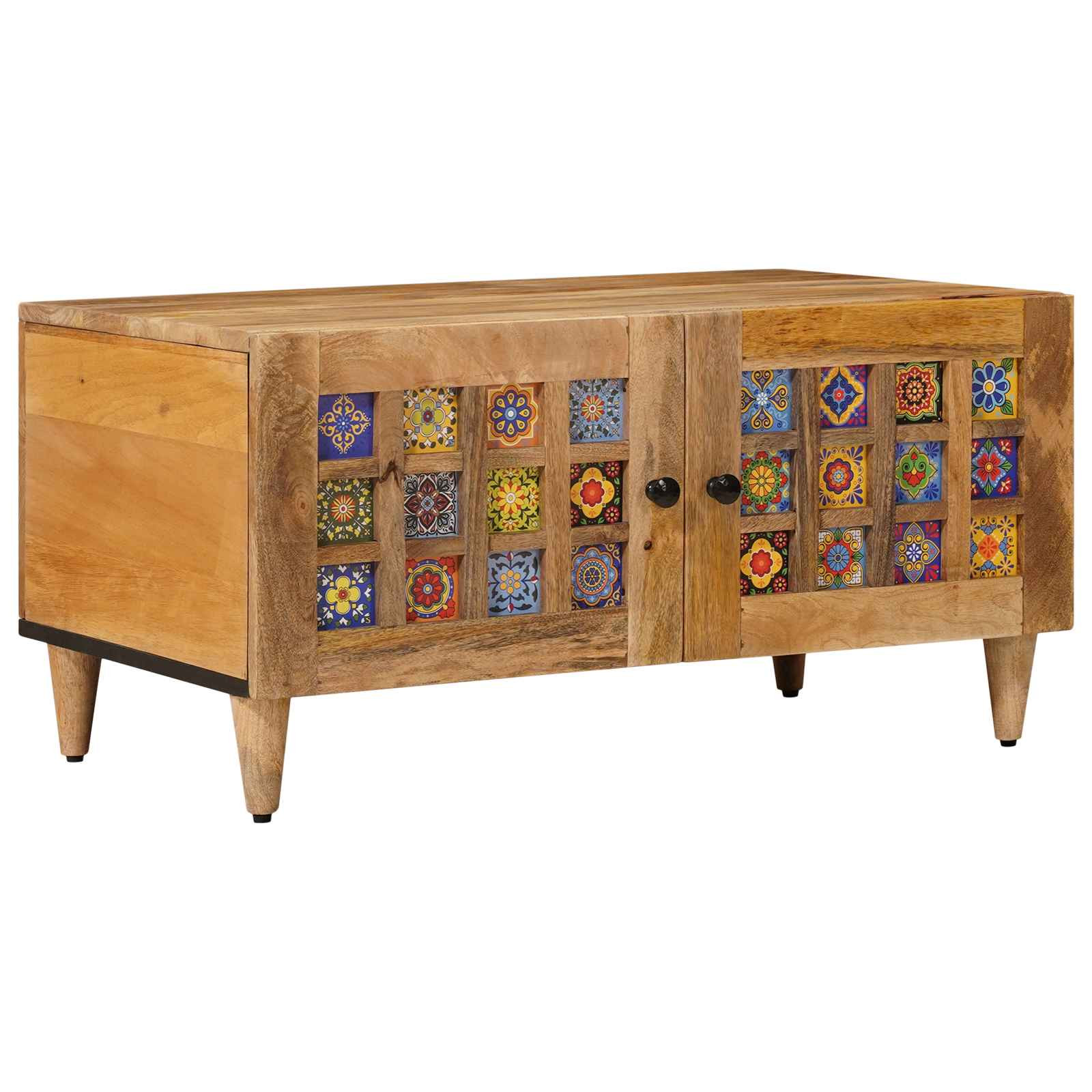 vidaXL Couchtisch Natur 80 x 50 x 40 cm Massivholz Mango