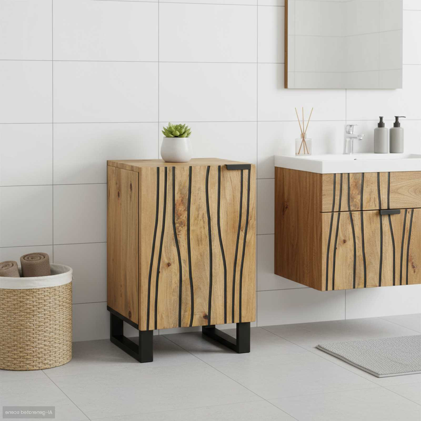 vidaXL Waschbeckenschrank Braun 38 x 33,5 x 58 cm Holzwerkstoff