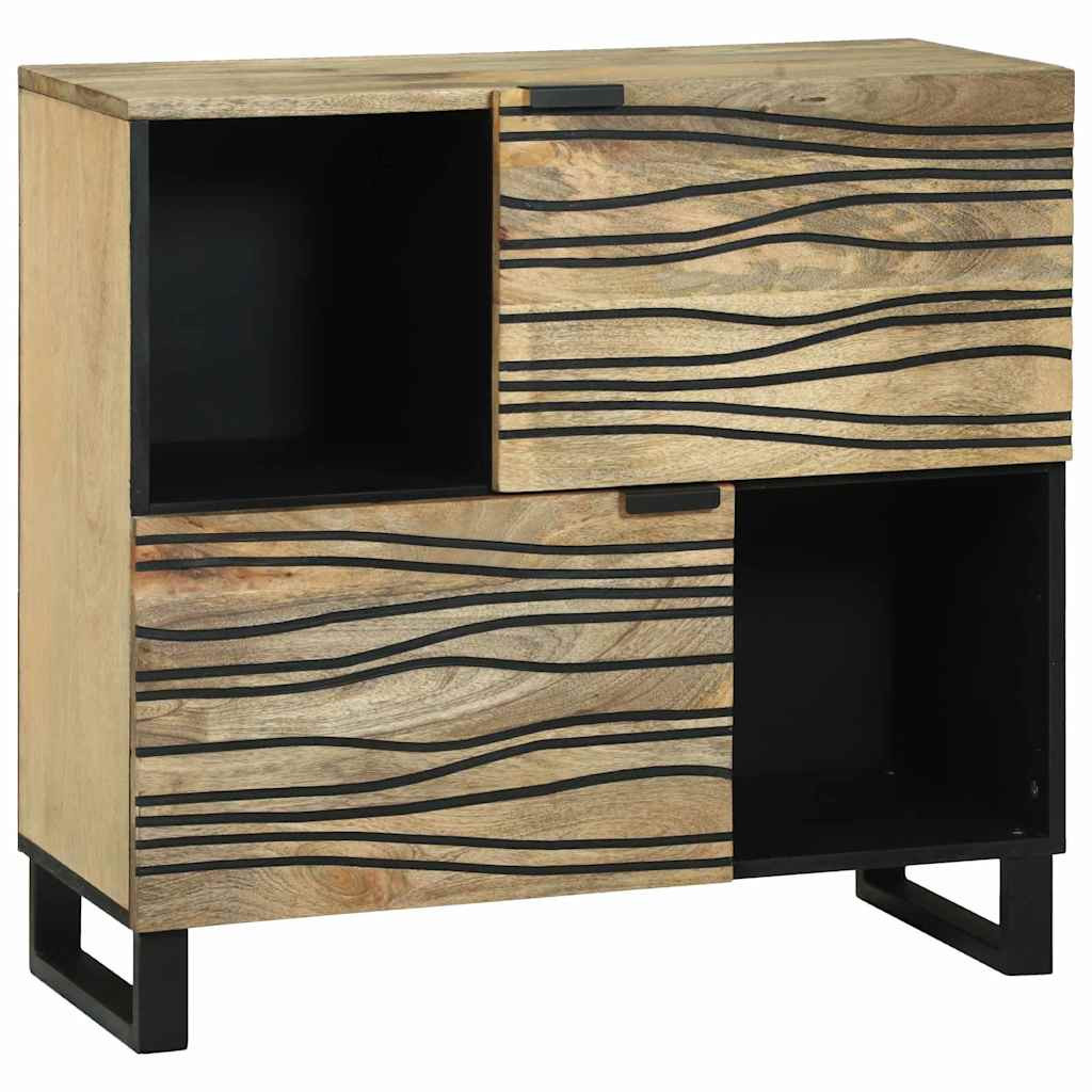 vidaXL Sideboard Braun 80 x 33 x 75 cm massives Mangoholz